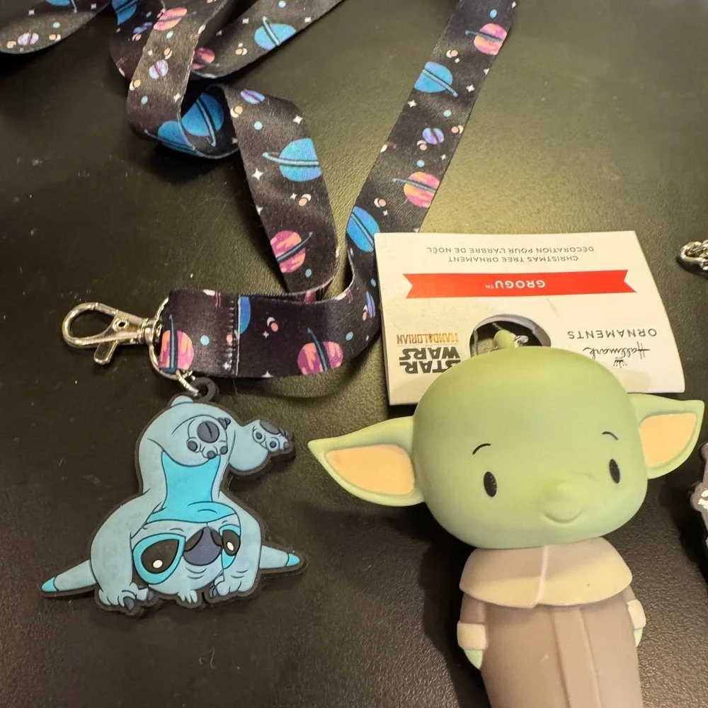 Disney Hallmark Star Wars Grogu Stitch Lanyard Pin Keychain Bundle Set A-9
